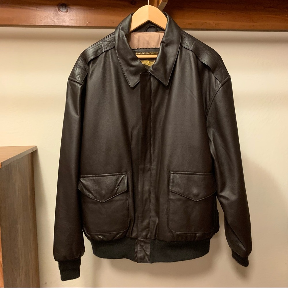 Vintage Leather Bomber Jacket